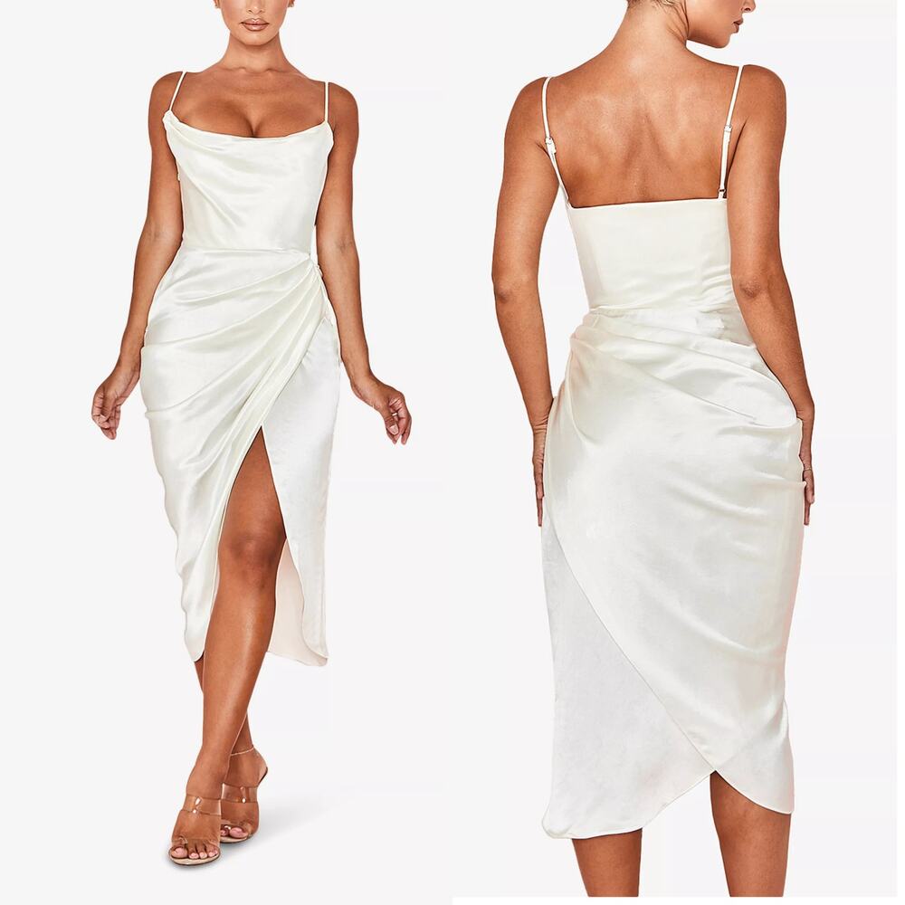 House of CB 'Reva' ivory satin balcony corset dress